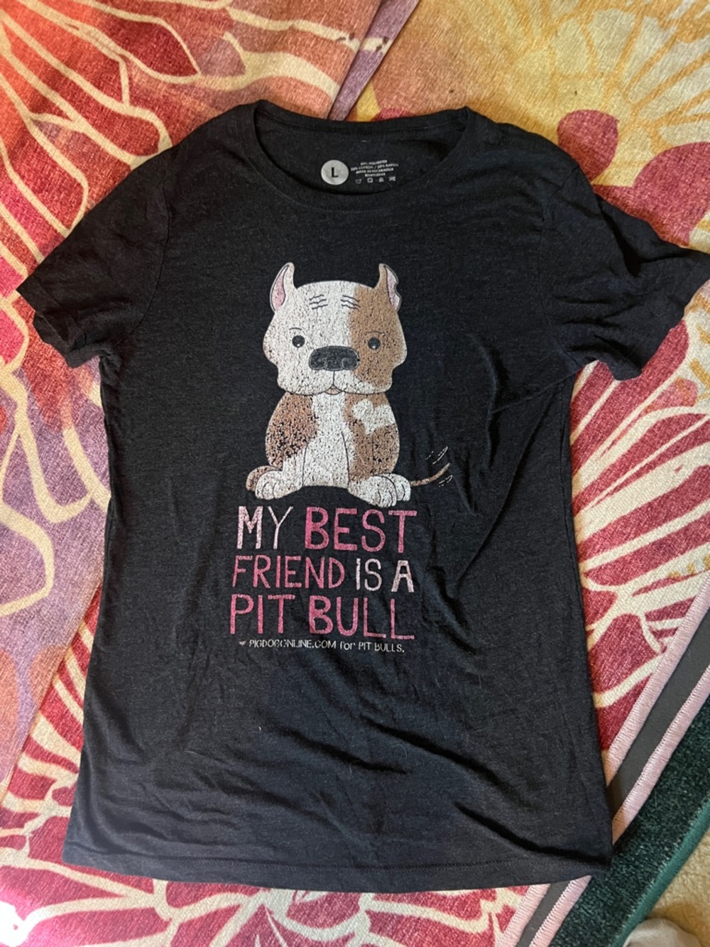 Black 'My Best Friend Is A Pit Bull' Graphic Tee
